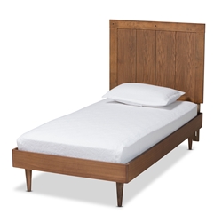 Baxton Studio Patwin Modern and Contemporary Transitional Ash Walnut Finished Wood Twin Size Headboard